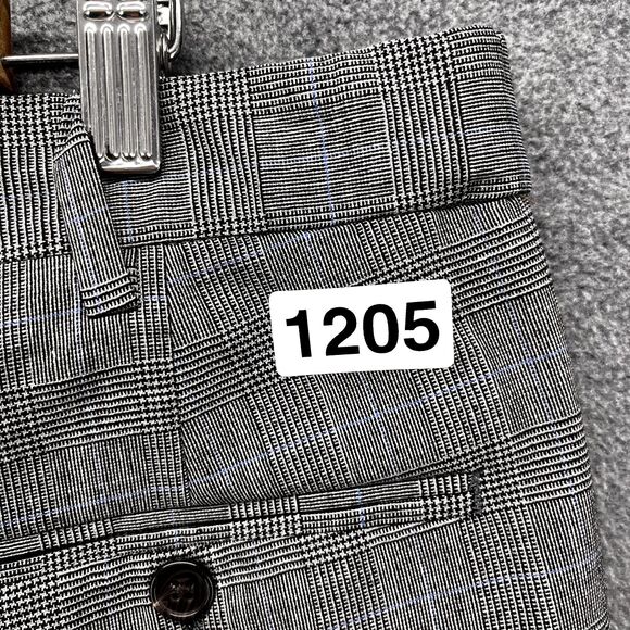 Lands‎ End Pants Womens 34 Gray Plaid Bootcut cuffed flat front pocket - Picture 16 of 16